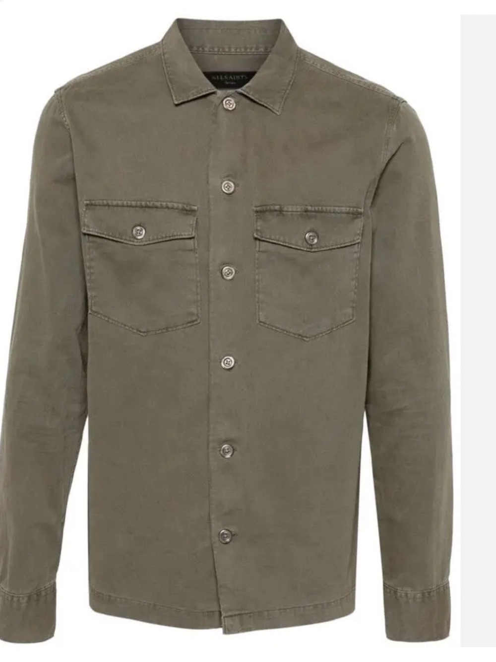 NWT All Saints Spotter Long Sleeve Shirt / Overshirt in Cargo Green